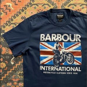 Barbour International blue tee shirt